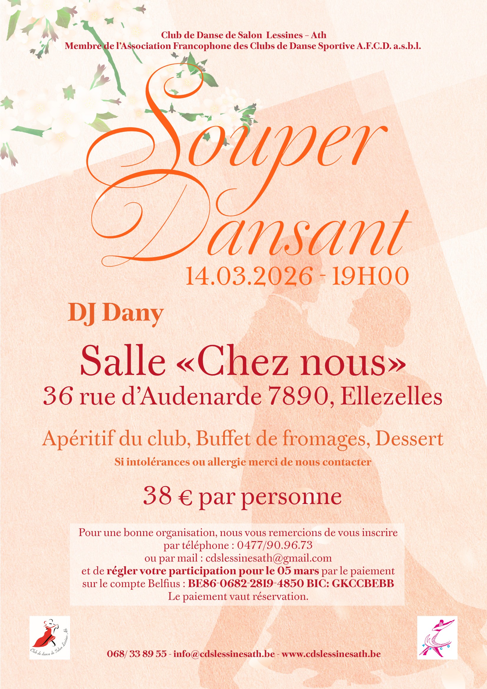 Soirée dansante LESSINES 14 MARS 2026